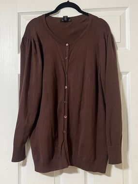 AUGUST SILK Brown Button-Front Cardigan